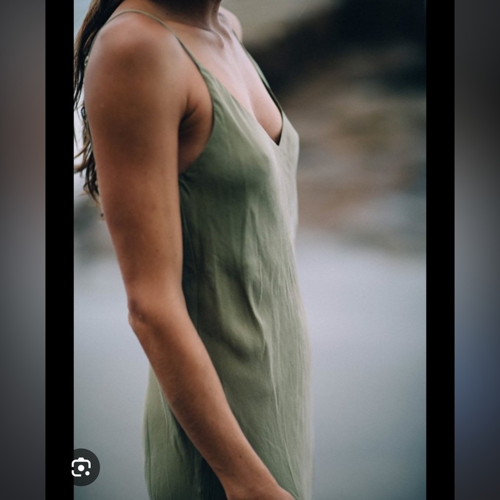 Ozma long slip dress cupro avocado M